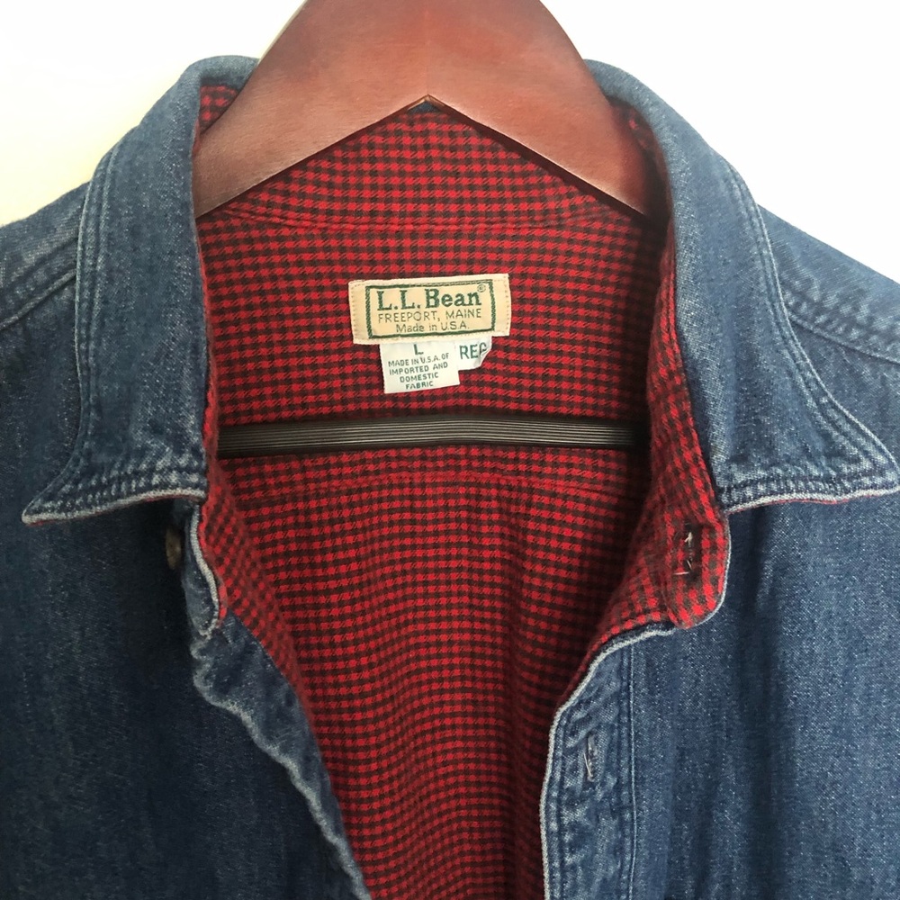 Vintage L.L. Bean Denim flannel lined shirt